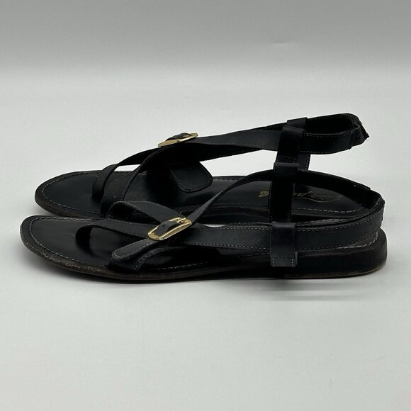 Free People La Risa Capri Blue Leather Flats Strappy Sandals EU 39 / US Size 8.5 - Picture 4 of 8